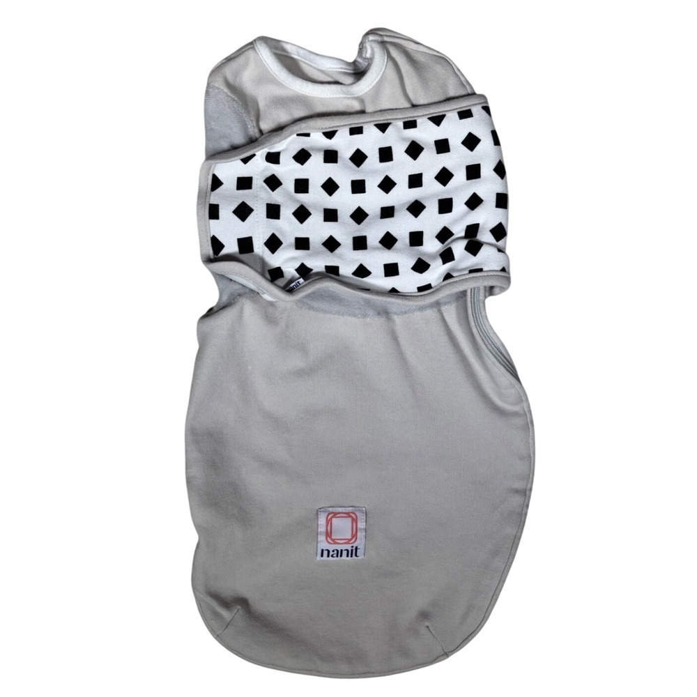 Nanit Breathing Detect Swaddle 0-3 Months Gray Diamond Pattern Cotton Sleep Sack